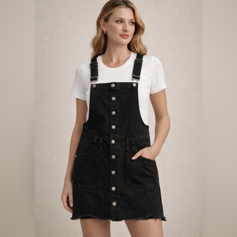 Arizona Jean Co Denim Jumper Dress Overall Jean Black Size Small Grunge Y2K Goth